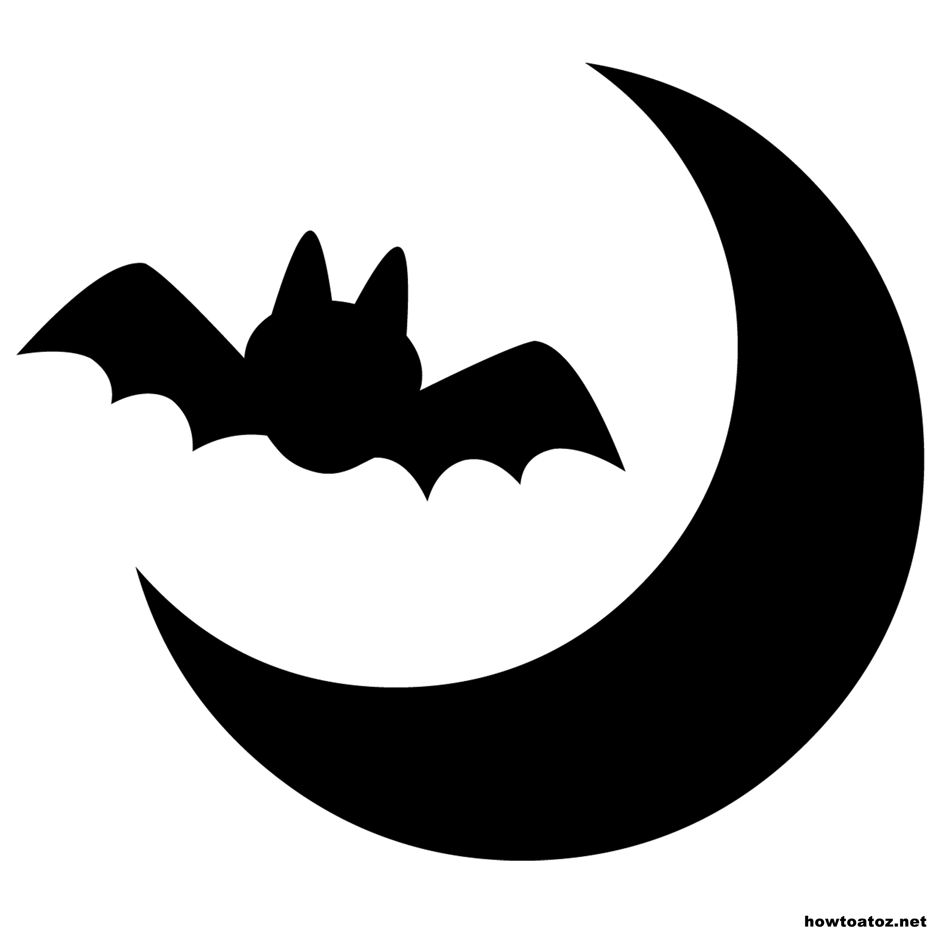 Bat and Half Moon Stencil
