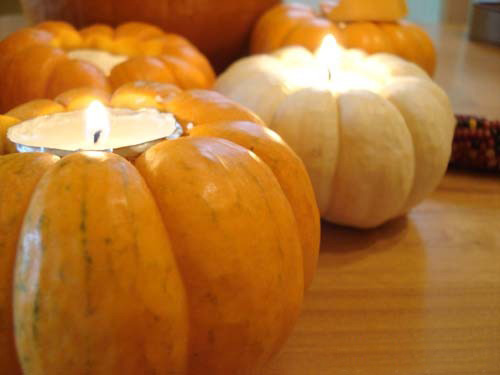 How to make a tea light holder from pumpkin